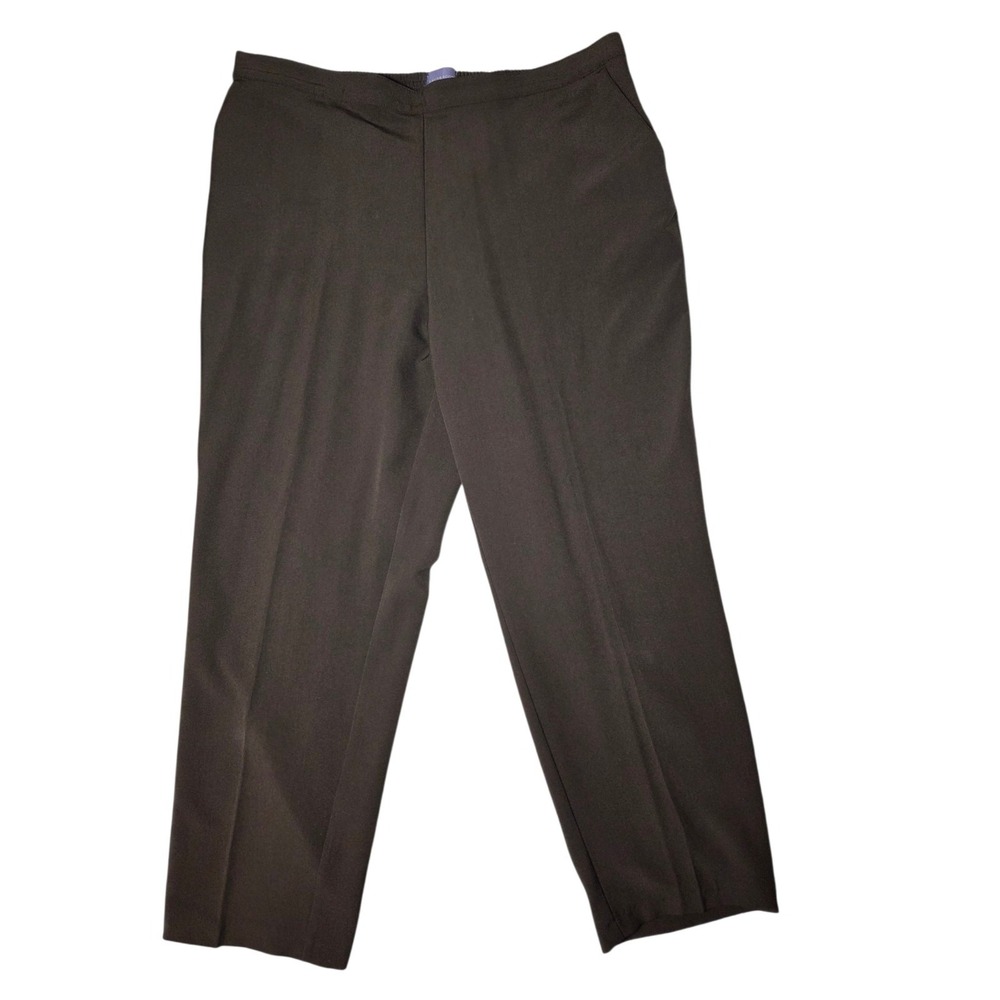 Laura Scott Woman Chocolate Brown Pull On Pants Straight Leg High Rise 18WS